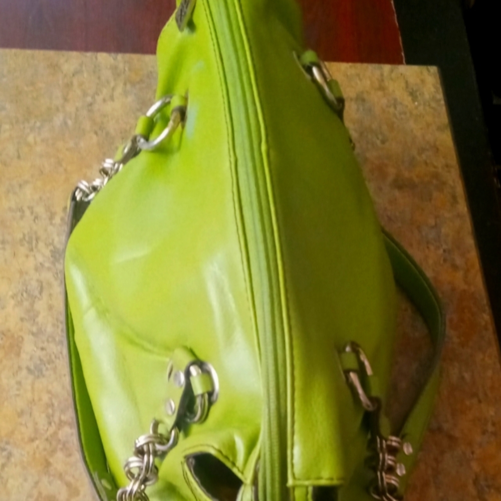 MX pure Green leather coach type hand bag